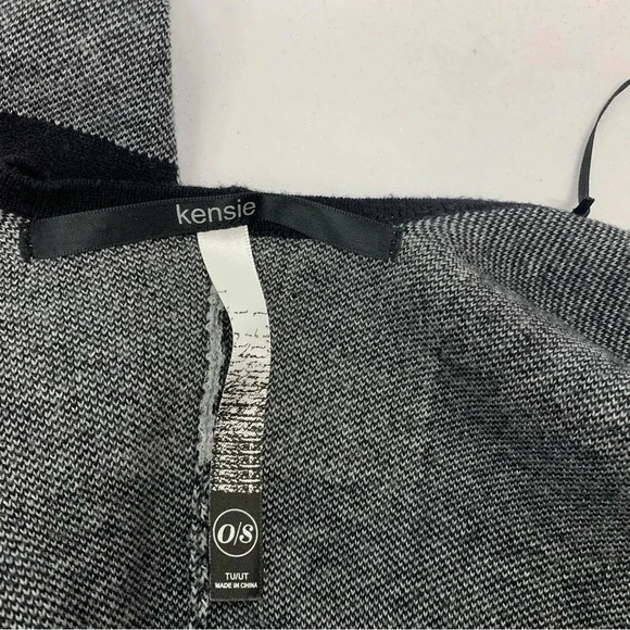 Kensie‎ Shaw Cardigan Woman One Size  Black Buffalo Plaid Open Fringe - Picture 7 of 10